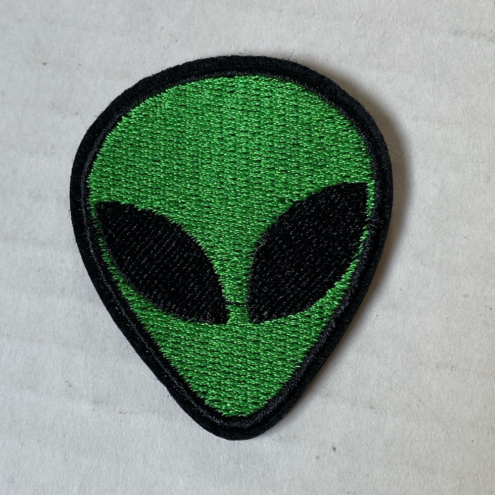 Alien Head Embroidered Iron On Patch
